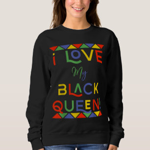 Sweatshirt j'aime mon petit ami noir queen copain africain am