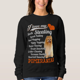 Sweatshirt J'Aime Mon Sock Voler Leash Pulling Pomeranian F