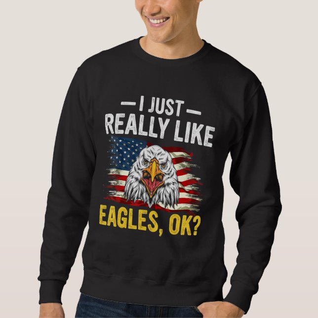 Sweatshirt J'Aime Vraiment Les Aigles Ok Aime Les Aigles Faun (Devant)