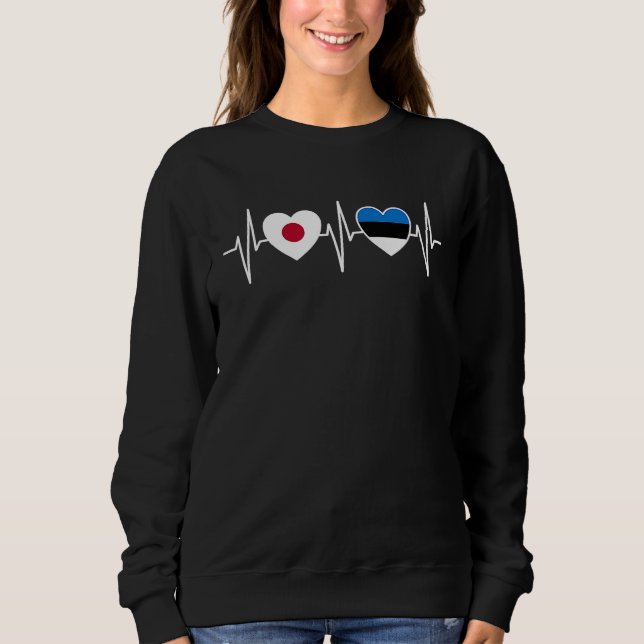 Sweatshirt Japan And Estonia Estonian Flag Flags (Devant)