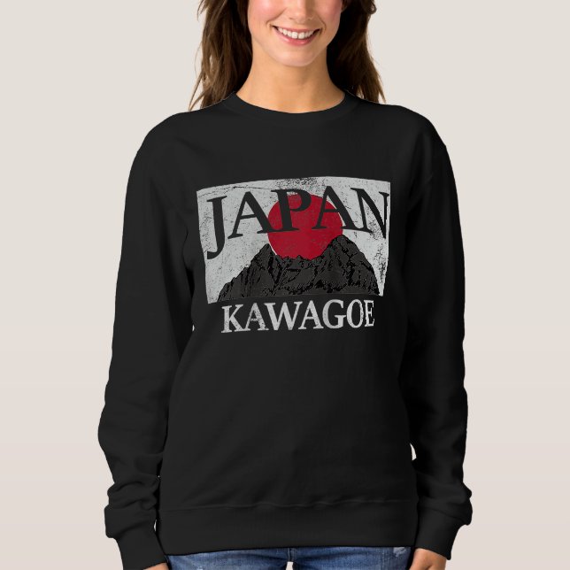 Sweatshirt Japan Kawagoe Fuji san flag Raglan Baseball (Devant)