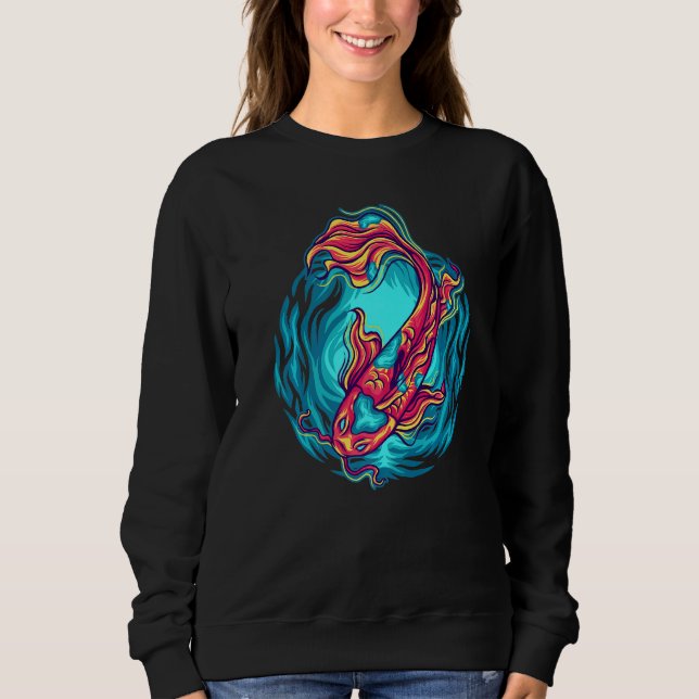 Sweatshirt Japonais Combattre la carpe géante Nishikigoi Cher (Devant)