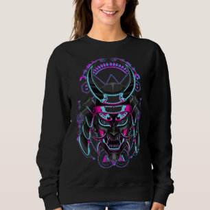 Sweatshirt Japonais Demon Samurai Oni Face Mask Glitch