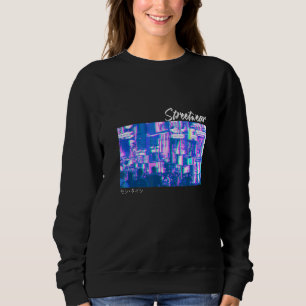 Sweatshirt Japonais Glitch Cyberpunk Tokyo Streetwear Aesthet