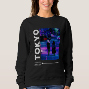 Sweatshirt Japonais Glitch Cyberpunk Tokyo Streetwear Aesthet