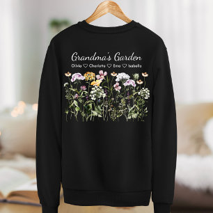 Sweatshirt Jardin de fleurs sauvages personnalisé pour grand-