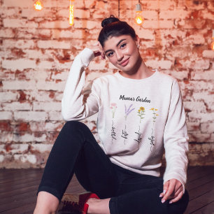 Sweatshirt Jardin de maman Enfants personnalisés Nom Fête des