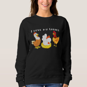Sweatshirt Jardin Producteur De Poulet Mignonne J'Aime Mes Fe