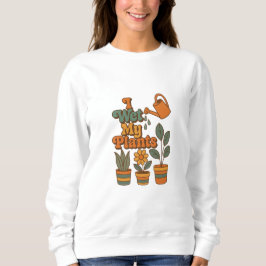 Sweatshirt J'arrose mes plantes – Rayures Rétro 70
