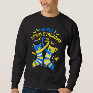 Sweatshirt Jaune bleu 21 Journée de sensibilisation Ruban Wor