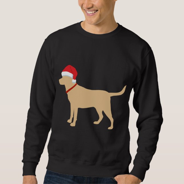 Sweatshirt Jaune Lab Santa Hat Cute Labrador Christmas Cadeau (Devant)