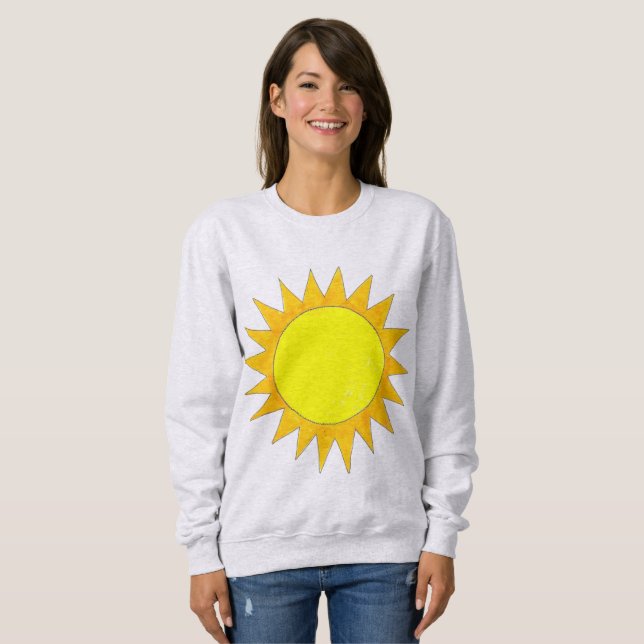 Sweatshirt Jaune Soleil ensoleillé Soleil ensoleillé Faire tr (Devant entier)