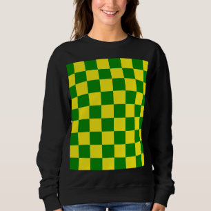 Sweatshirt Jaune vert À damiers Motif chèque