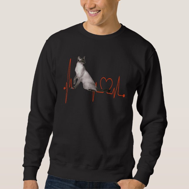 Sweatshirt Javanese Cat Heartbeat EKG  Cat & Kitten (Devant)
