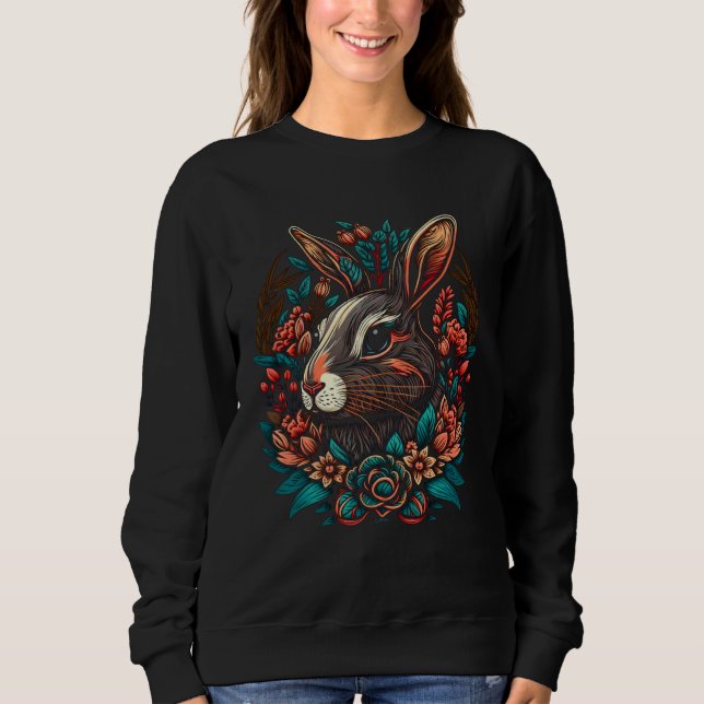 Sweatshirt JCombs Colorful Magical Bunny Rabbit  2 (Devant)