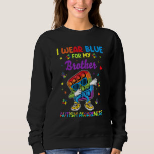 Sweatshirt Je Bleu Pour Mon Frère Mois Sensibilisation sur l'