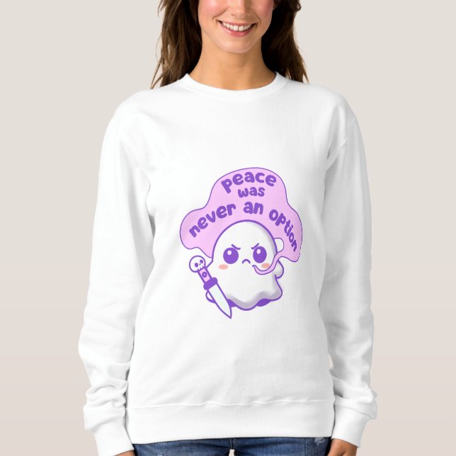 Sweatshirt Je Choisis Violence Ghost Funny Sketch (Devant)