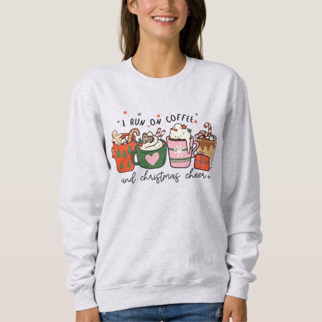Sweatshirt Je Cours Sur Le Café Noël Latte (Devant)