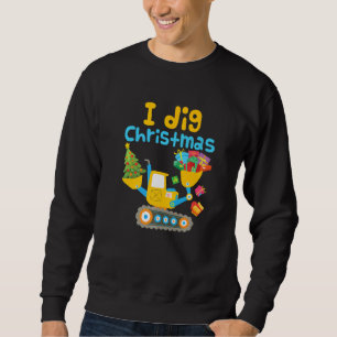 Sweatshirt Je creuse l'excavatrice de Noël Construction Garço