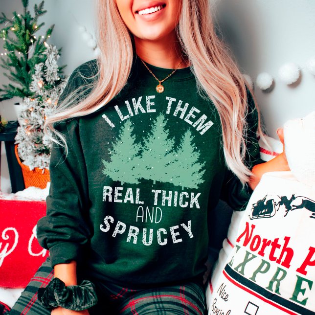 Sweatshirt Je les aime Vraiment épais et Sprucey Punny Noël (Créateur téléchargé)