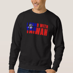 Sweatshirt Je me tiens avec le drapeau taïwanais vintage Je s