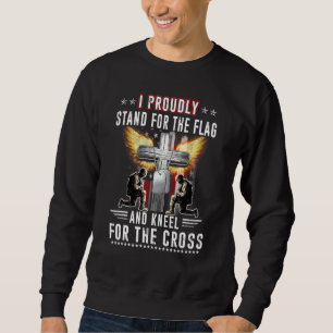 Sweatshirt Je me tiens fièrement debout pour le drapeau et je