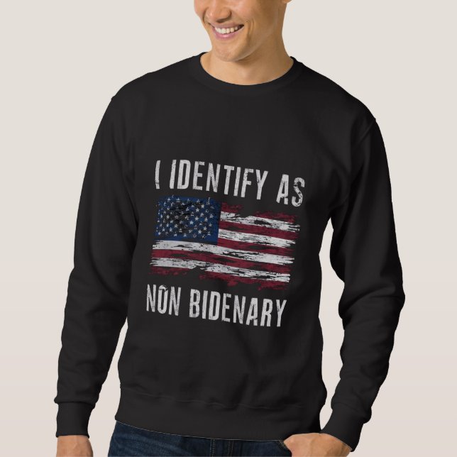 Sweatshirt Je M'Identifie Comme Un Drapeau Américain Patriot  (Devant)
