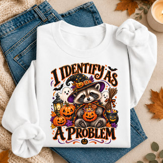 Sweatshirt Je m'identifie comme un problème Funny Halloween R