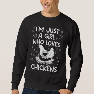 Sweatshirt Je ne suis qu'une fille qui aime les poulets migno