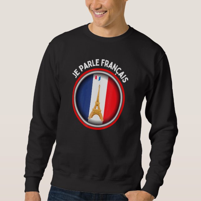 Sweatshirt Je parle français - Français double langue - Angla (Devant)