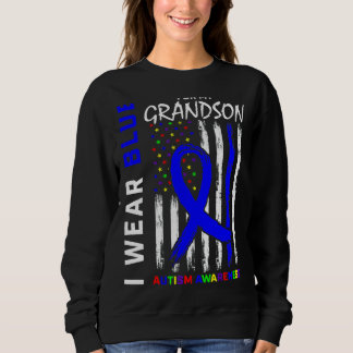 Sweatshirt Je Porte Du Bleu Pour Mon Petit-Fils Sensibilisati