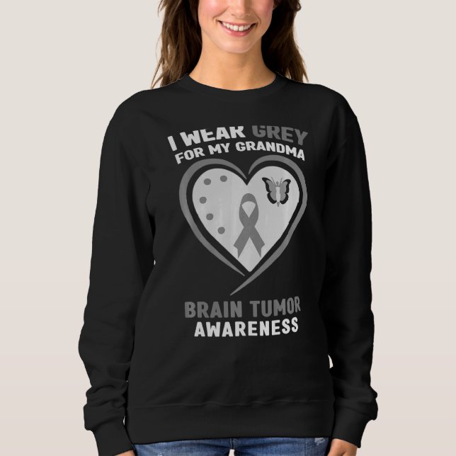 Sweatshirt Je Porte Du Gris Pour Ma Grande-Mère Sensibilisati (Devant)
