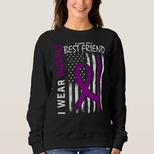 Sweatshirt Je Porte Du Purple Pour Mes Meilleurs Amis Des Lau (Devant)