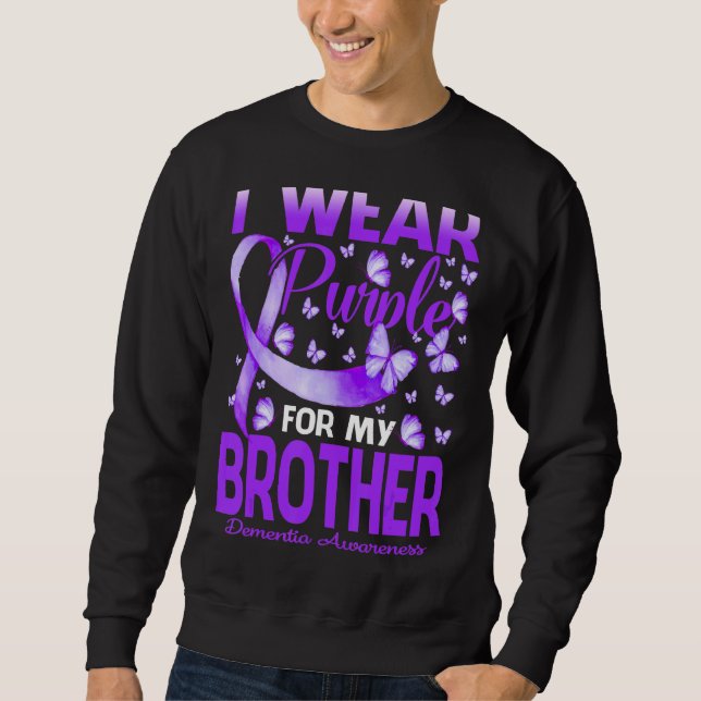 Sweatshirt Je Porte Du Purple Pour Mon Frère Sensibilisation  (Devant)