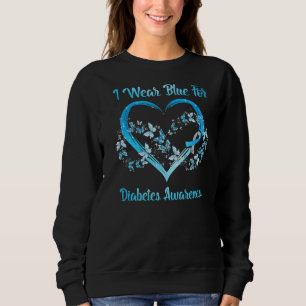 Sweatshirt Je porte le bleu pour la sensibilisation au diabèt