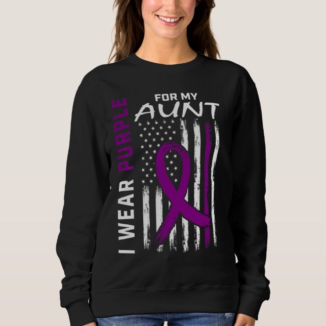 Sweatshirt Je Porte Le Violet Pour Ma Tante Lupus Sensibilisa (Devant)