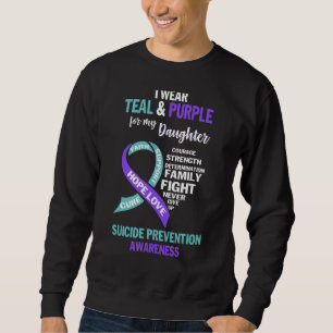 Sweatshirt Je Porte Turquoise & Violet Pour Ma Fille Suicide