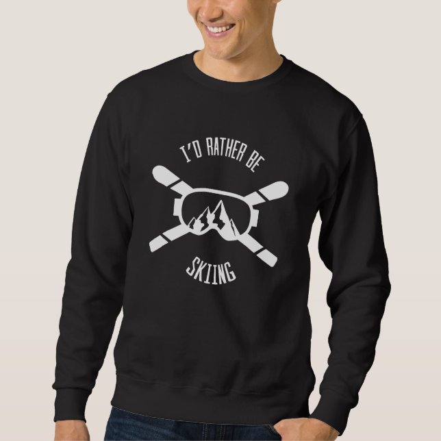Sweatshirt Je préfère Skier Ski Ski Ski Skier Skier Pistes Mo (Devant)