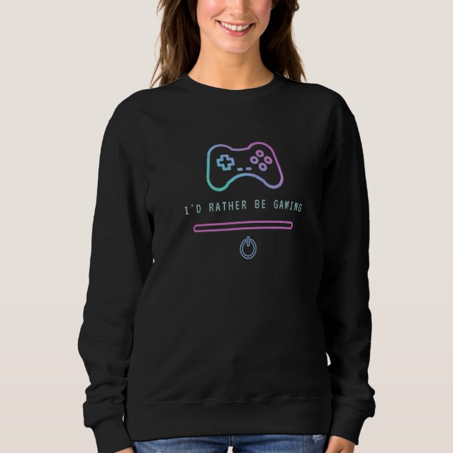 Sweatshirt Je Préférerais Jouer Mème De Jeu Pour Garçon & Fil (Devant)