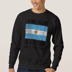 Sweatshirt Je suis Argentine Drapeau Argentine Racines Argent