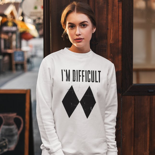 Sweatshirt Je suis difficile Ski Gag d'hiver (Ski Gag Im Difficult Skiing Fan Womens White Sweatshirt)