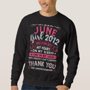 Sweatshirt Je suis Juin Fille 2012 10e anniversaire 10 ans