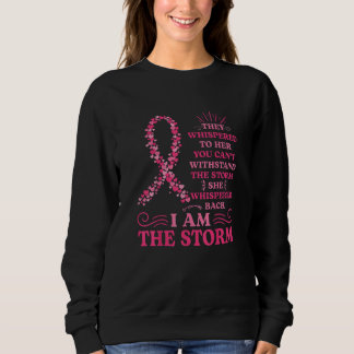 Sweatshirt Je suis la guerrière de tempête rose Ruban femmes 