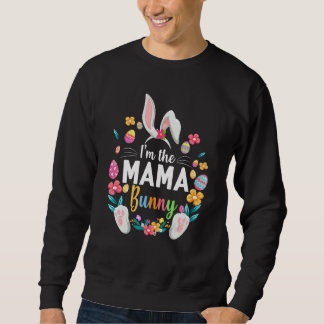 Sweatshirt Je suis La Mama Bunny Matching Famille Pâques Fête