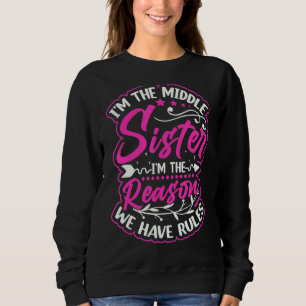 Sweatshirt Je suis la soeur du Milieu Je suis la raison pour 