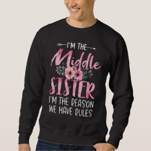 Sweatshirt Je suis la soeur du Milieu Je suis la raison pour