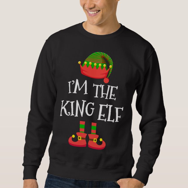 Sweatshirt Je suis le costume d'elfe de Noël de la famille Hi (Devant)