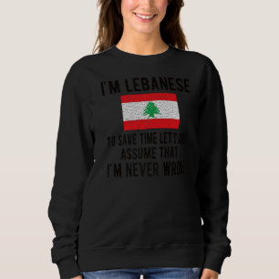 Sweatshirt Je suis le drapeau libanais, les racines libanaise
