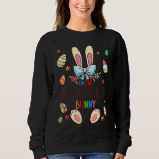 Sweatshirt Je suis le lapin de Hockey Jour de Pâques jumelé f