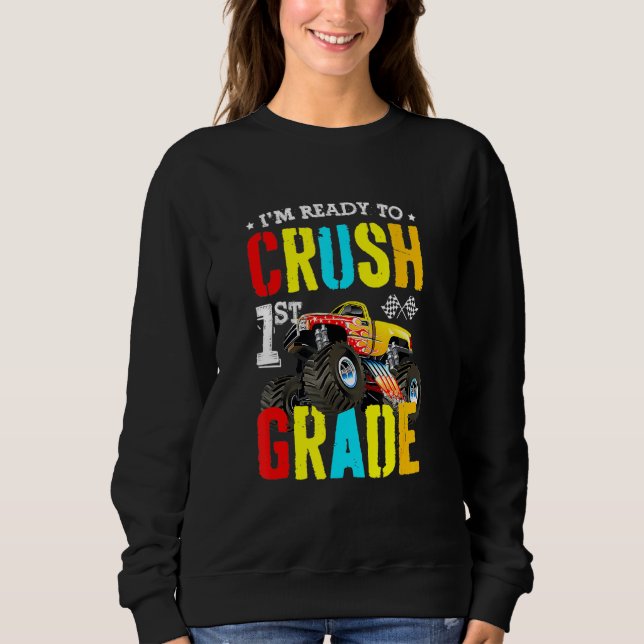 Sweatshirt Je Suis Prêt À Écraser Le Camion Monster Garçon De (Devant)